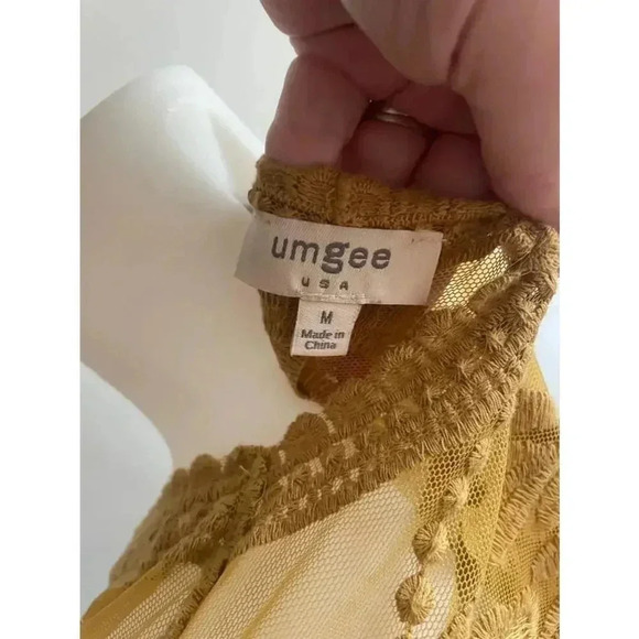 Women's Umgee Yellow Lace Kimono Oversized Medium EUC! - Picture 7 of 11